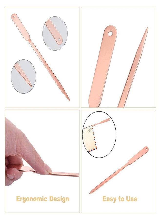 REOLAN Rose Gold Desk Accessories Set - Scissors, Staple Remover and 2 Letter Openers, Luxury Rose Gold Office Supplies & Desk Decorations - Image 3