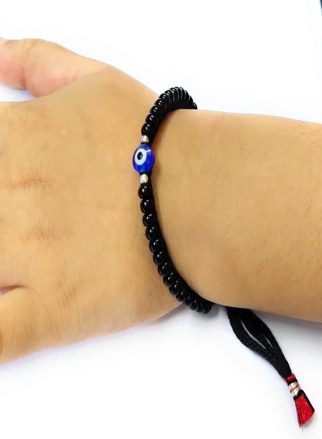 Jewel string Evil Eye Baby Nazariya bracelet adjustable (1pair) Size for newborn baby to 4 years toddler's girl boy (unisex child) baby anklet (Not for Adult) (size small) - Image 3