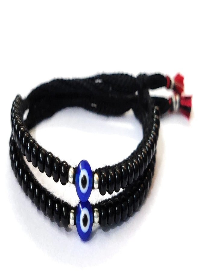 Jewel string Evil Eye Baby Nazariya bracelet adjustable (1pair) Size for newborn baby to 4 years toddler's girl boy (unisex child) baby anklet (Not for Adult) (size small) - Image 2