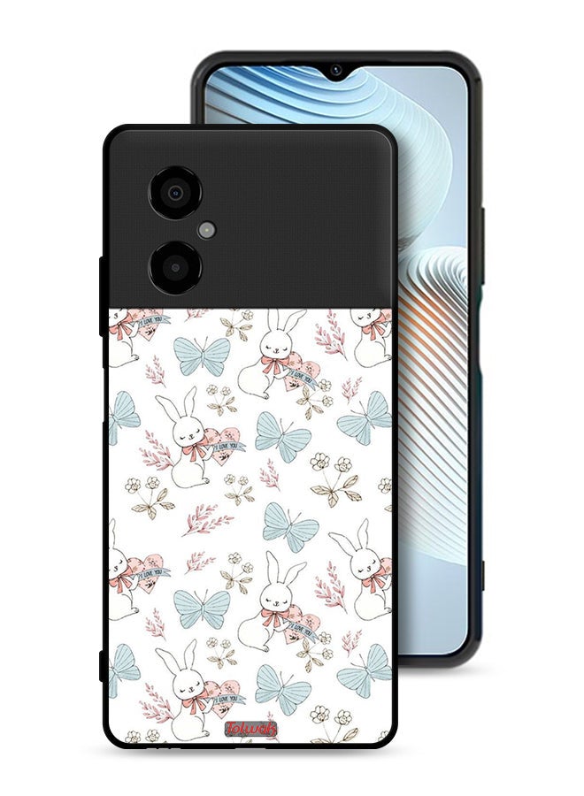 Tolwak Xiaomi Poco M4 5G Protective Case Cover Rabbit And Butterflies - Image 1