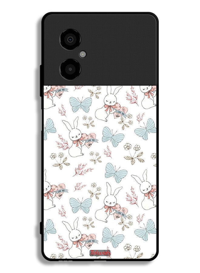 Tolwak Xiaomi Poco M4 5G Protective Case Cover Rabbit And Butterflies - Image 2