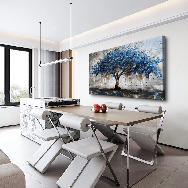 Lapremoly Framed Wall Decor For Living Room Wall Art For Office Bedroom Decor Tree Panoramic Landscape Wall Paintings Canvas Prints Textured Abstract Pictures Artwork Modern Home Decorations - Image 3