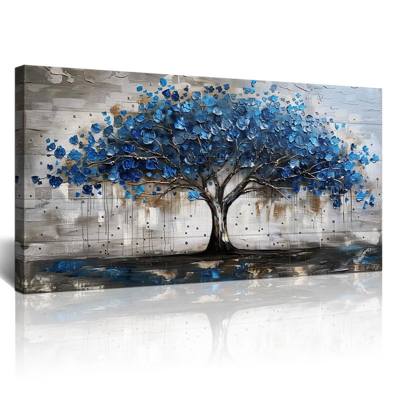 Lapremoly Framed Wall Decor For Living Room Wall Art For Office Bedroom Decor Tree Panoramic Landscape Wall Paintings Canvas Prints Textured Abstract Pictures Artwork Modern Home Decorations - Image 1