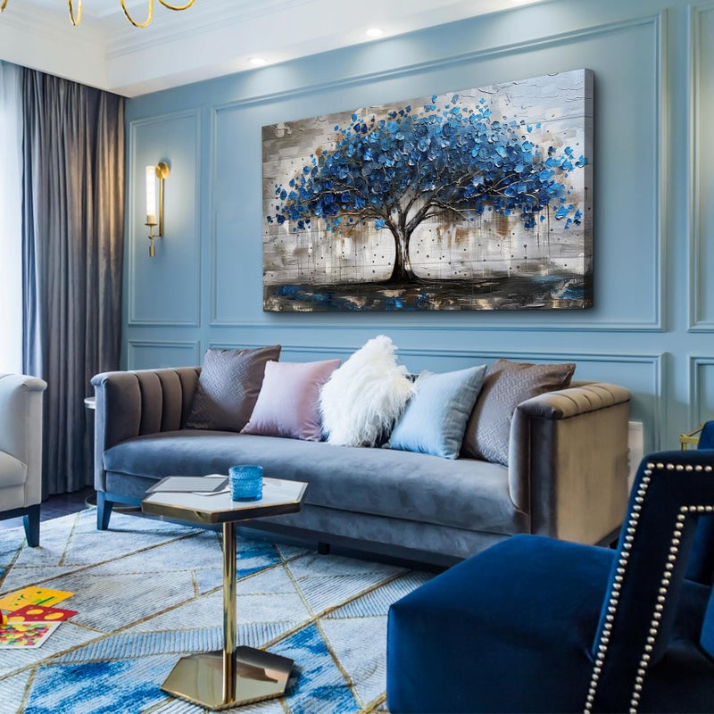 Lapremoly Framed Wall Decor For Living Room Wall Art For Office Bedroom Decor Tree Panoramic Landscape Wall Paintings Canvas Prints Textured Abstract Pictures Artwork Modern Home Decorations - Image 2