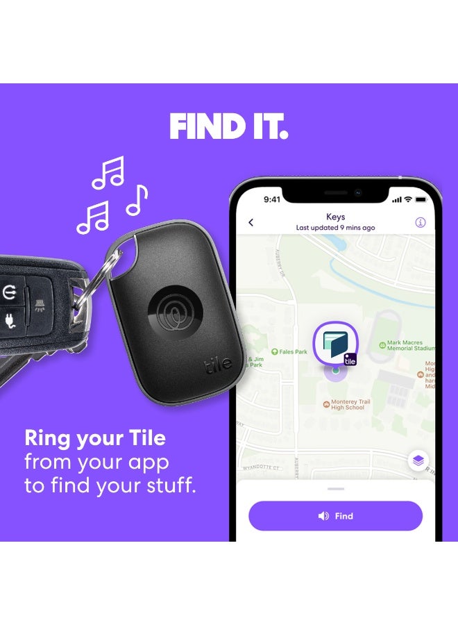 tile Pro - Powerful Bluetooth Tracker, Key Finder and Item Locator for Keys Bags, and More. Both iOS and Android Compatible. Phone Finder. 2-Pack Black/White - Image 4