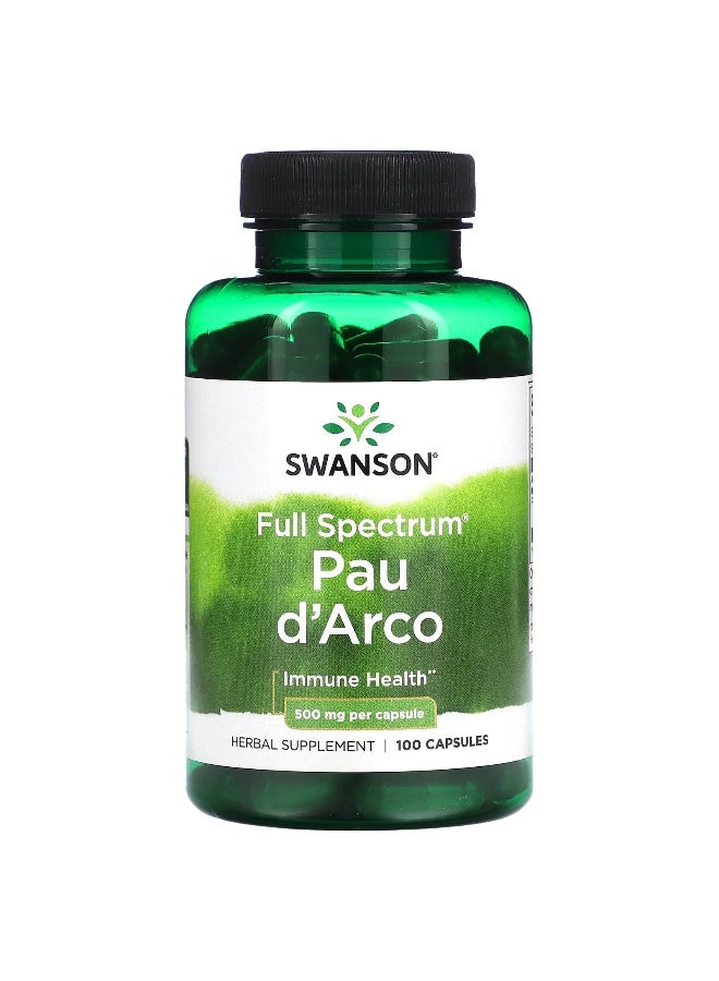 SWANSON سوانسون، باو داركو كامل الطيف، 500 ملغ، 100 كبسولة - Image 1