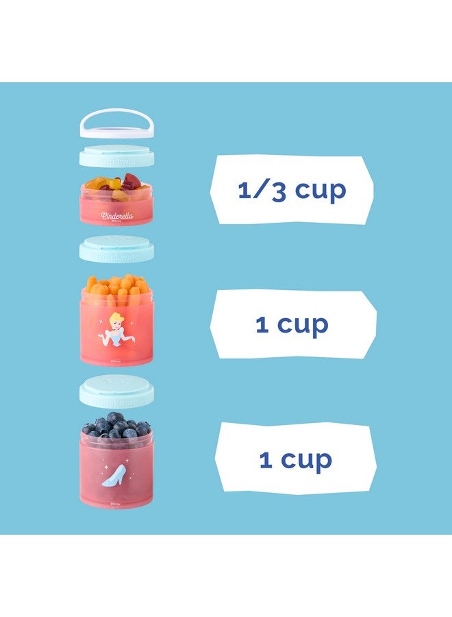 Whiskware Disney Princess Cinderella, Stackable Snack Containers for Kids, 3 Stackable Snack Cups for School or Travel, Backpack and Cupholder Friendly, Glass Slipper - Image 4
