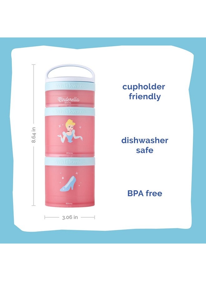 Whiskware Disney Princess Cinderella, Stackable Snack Containers for Kids, 3 Stackable Snack Cups for School or Travel, Backpack and Cupholder Friendly, Glass Slipper - Image 2