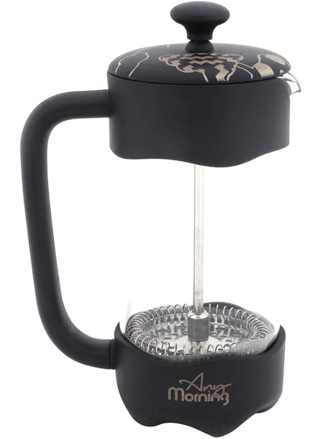 erorex French Press Coffee And Tea Maker Borosilicate Glass Coffee Press Stainless Steel Filter Durable And Heat Resistant Silver 350 Ml 11 Oz - Image 1