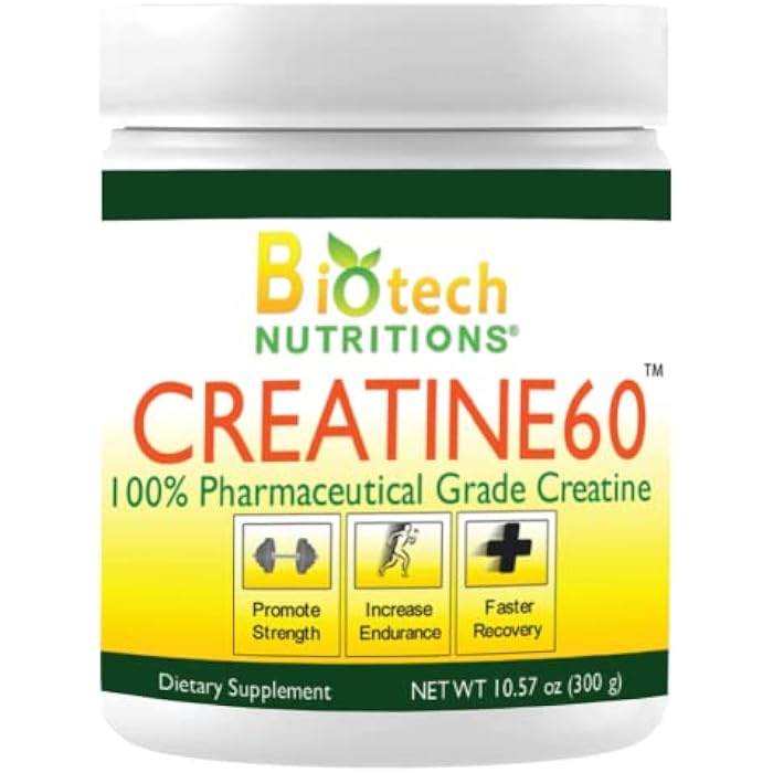 Biotech Nutritions Creatine 60 Dietary Supplement, 300 Gram - Image 1