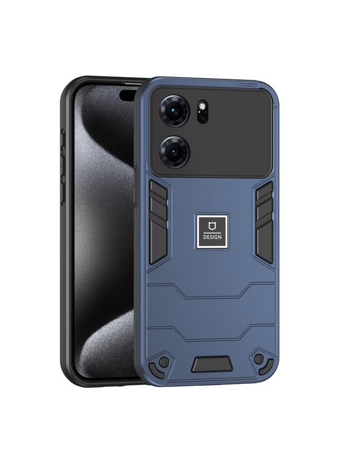 For OPPO K10 2 in 1 Shockproof Phone Case(Blue)