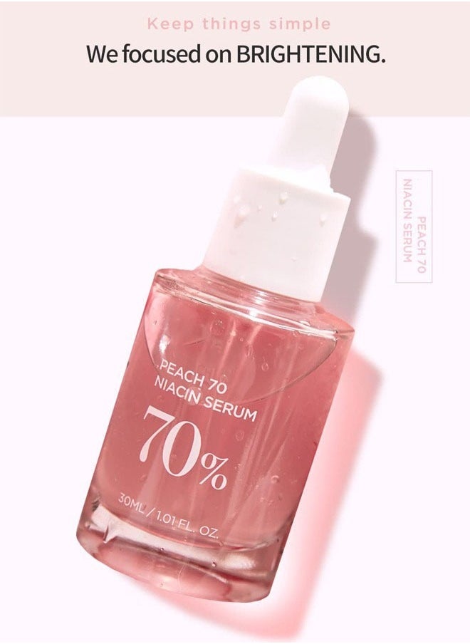 JS Peach 70% Niacinamide Serum 30ml, Brightening Hydrating Face Serum Hyperpigmentation Treatment For Daily Clean Beauty, Niacin Serum Bright a Dull Complexion and Visibly Reduce Bumpy Skin  - Image 4