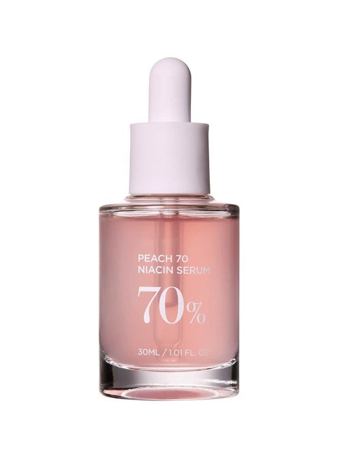JS Peach 70% Niacinamide Serum 30ml, Brightening Hydrating Face Serum Hyperpigmentation Treatment For Daily Clean Beauty, Niacin Serum Bright a Dull Complexion and Visibly Reduce Bumpy Skin  - Image 1