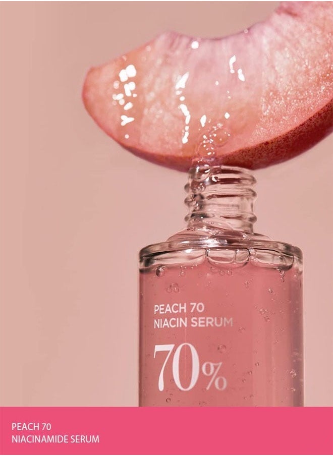 JS Peach 70% Niacinamide Serum 30ml, Brightening Hydrating Face Serum Hyperpigmentation Treatment For Daily Clean Beauty, Niacin Serum Bright a Dull Complexion and Visibly Reduce Bumpy Skin  - Image 2