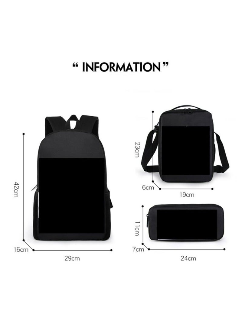 Godzilla Children's leisure load reducing large capacity printed backpack for elementary school students, 3-piece set - Image 2