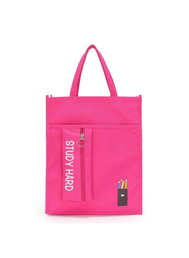 Thickened Korean-style Tutor Bag Student Schoolbag Handbag Carrying Book Bag Children's Cute Art Bag Tutor Bag Big Tutor Bag-Color:Watermelon Red - Image 5