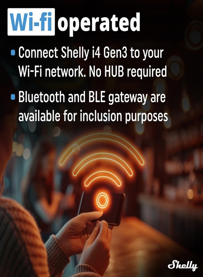 Shelly i4 Gen3 WiFi Smart Controller with 4 Digital Inputs Relay Home Automation Works with Alexa iOS Android App No Hub Required - Image 3