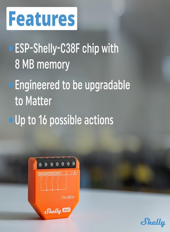 Shelly i4 Gen3 WiFi Smart Controller with 4 Digital Inputs Relay Home Automation Works with Alexa iOS Android App No Hub Required - Image 5
