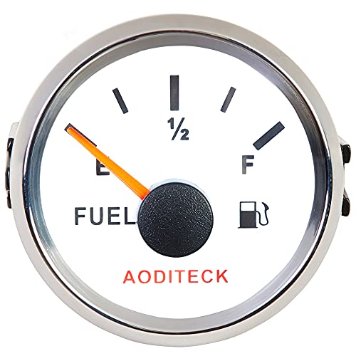 AODITECK Marine Fuel Gauge for Boat Gas Gauge Fuel Level Gauge for Car Truck Vehicle Diesel Automotive Replacement Aftermarket Gauge for Car Truck Vehicle SUV 240-33ohm with Backlight White - Image 4