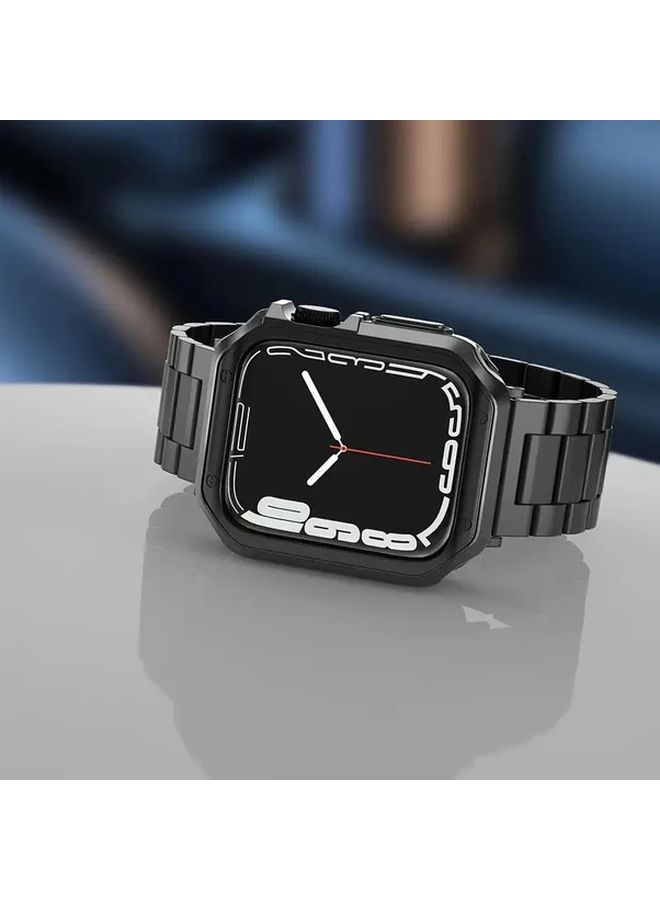 Stainless Steel And TPU Protective Case And Watch Strap Set For 38mm 40mm 41mm Watches Silver - Image 5