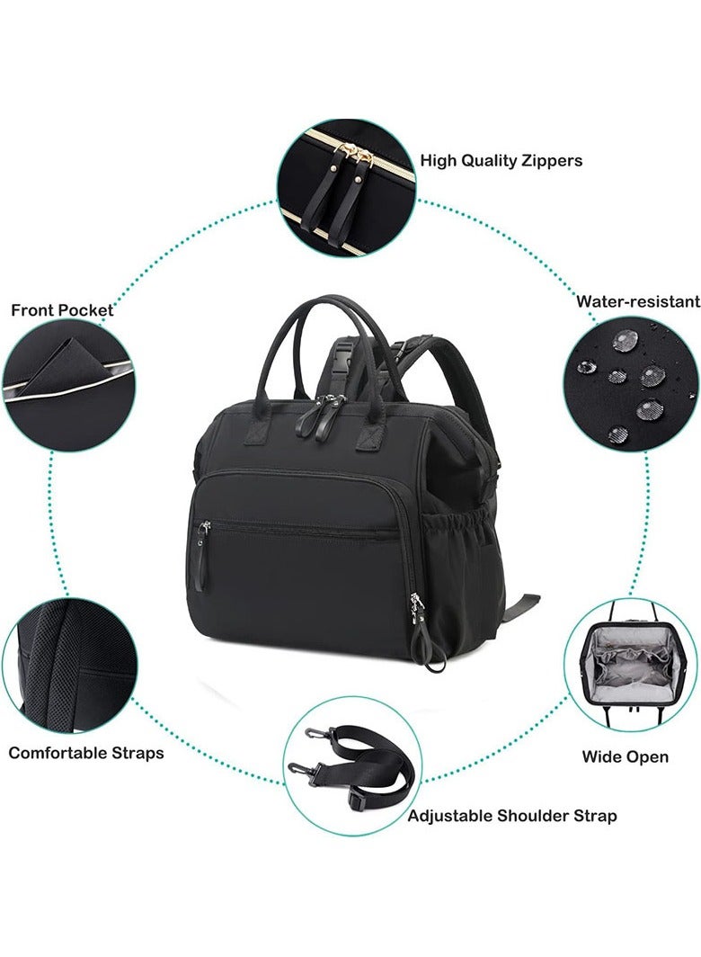 A must-have for mums and babies on the go! Large capacity lightweight nappy tote / backpack with multiple compartments + portable design. - Image 3