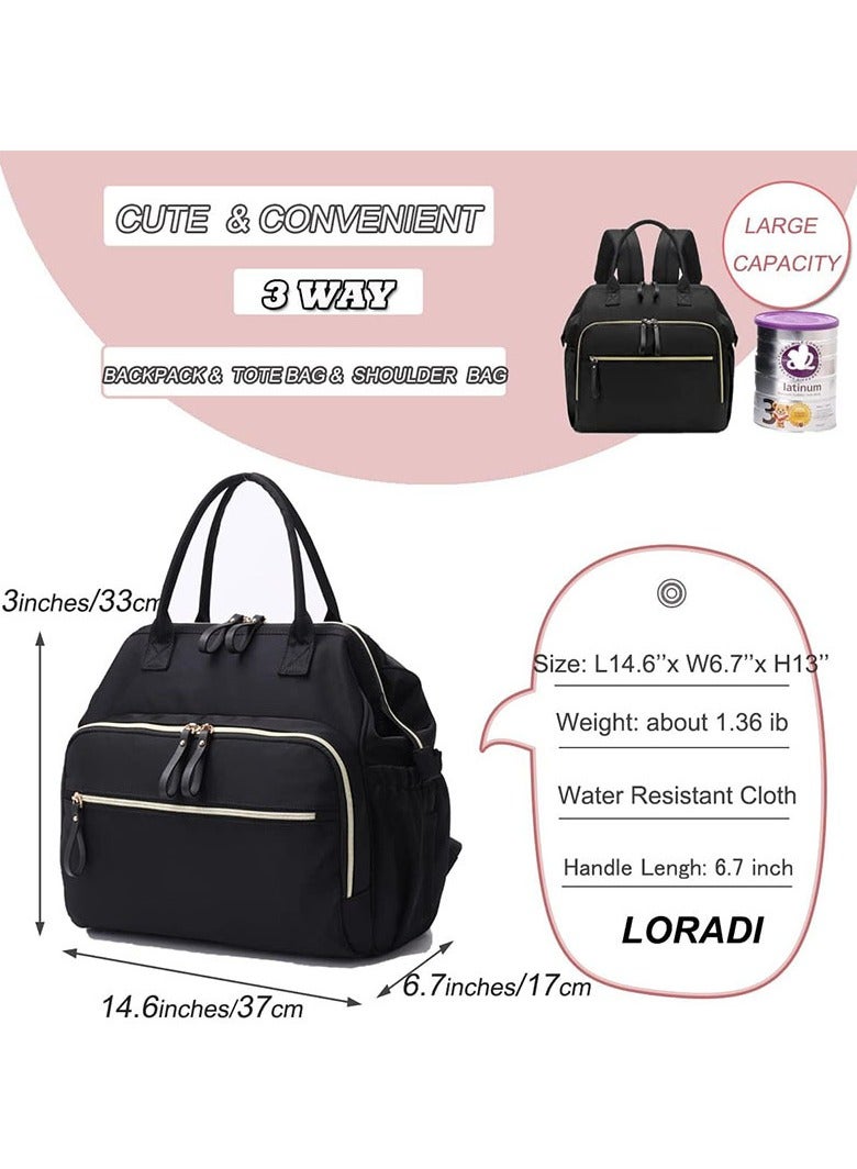 A must-have for mums and babies on the go! Large capacity lightweight nappy tote / backpack with multiple compartments + portable design. - Image 2