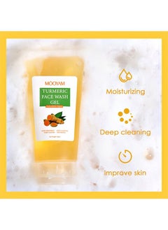 MOOYAM Turmeric Face Wash, Turmeric Clear Skin Liquid Soap – 100% Natural Anti Aging Exfoliating Turmeric Facial Cleanser for Spots, Clearing Acne Scars, Age Spots, Sun Damage, Discoloration  - Image 4