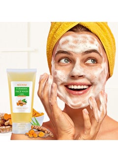 MOOYAM Turmeric Face Wash, Turmeric Clear Skin Liquid Soap – 100% Natural Anti Aging Exfoliating Turmeric Facial Cleanser for Spots, Clearing Acne Scars, Age Spots, Sun Damage, Discoloration  - Image 1