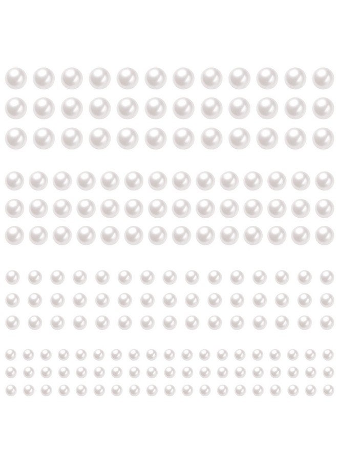 Tenare 2800 Pcs Pearl Stickers For Crafts 4 Size Self Adhesive Pearls Faux Pearl Embellishment Stickers Sheet Makeup Pearls Stick On Pearls For Face Beauty Nail Phone Diy Craft Home Decor(White) - Image 1
