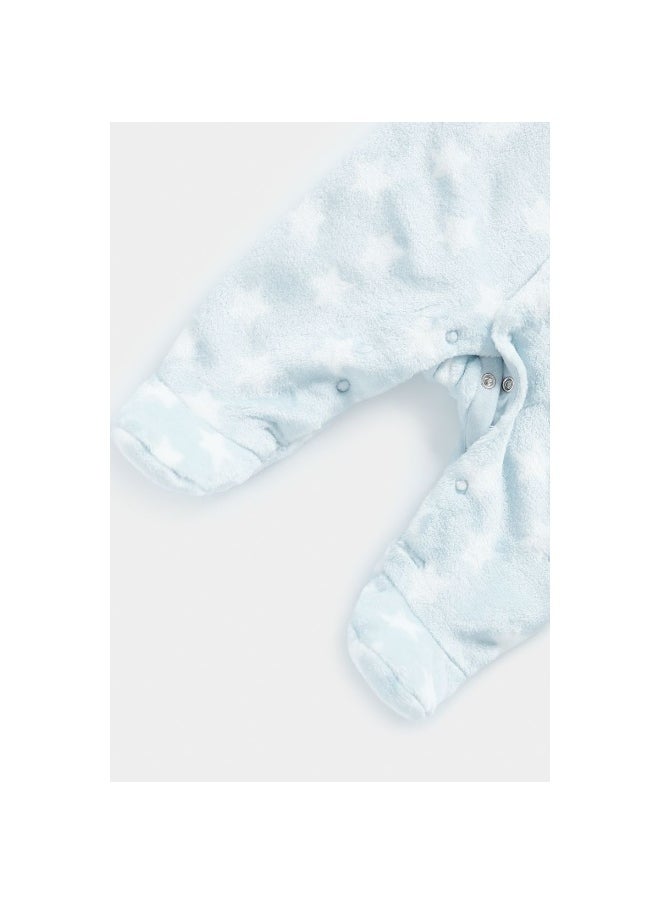 mothercare Blue Star Fleece Sleepsuit  - Image 4