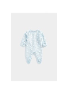 mothercare Blue Star Fleece Sleepsuit  - Image 2