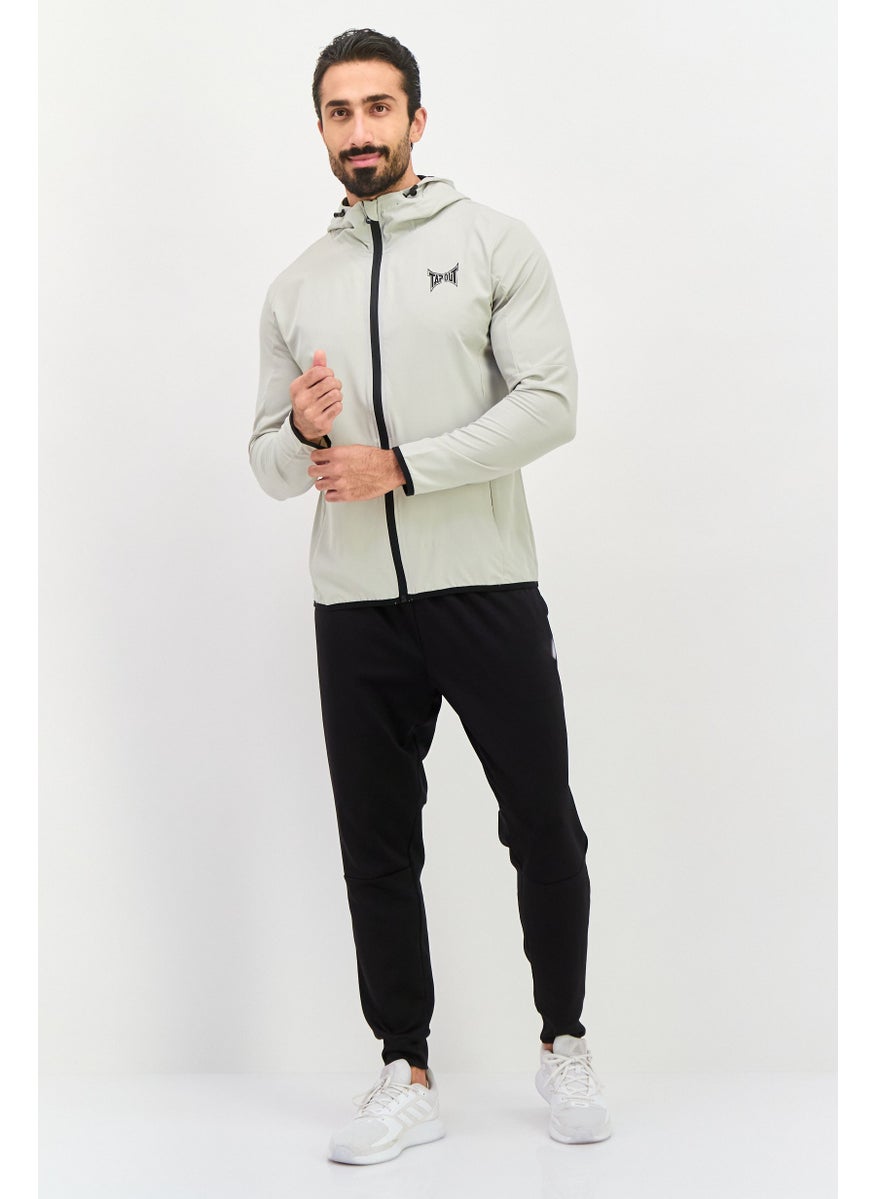 TapouT Men Sportswear Fit Long Sleeve Training Hoodies, Light Grey  - Image 4