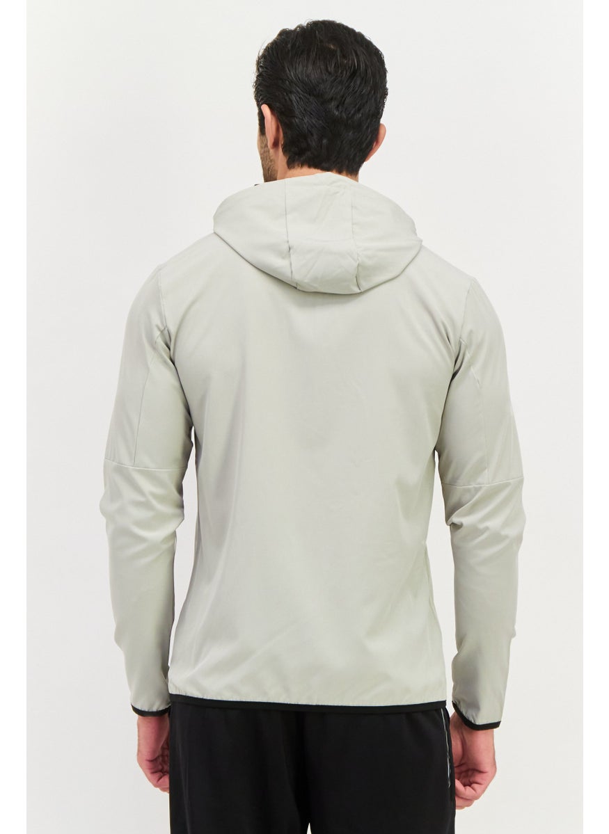 TapouT Men Sportswear Fit Long Sleeve Training Hoodies, Light Grey  - Image 3