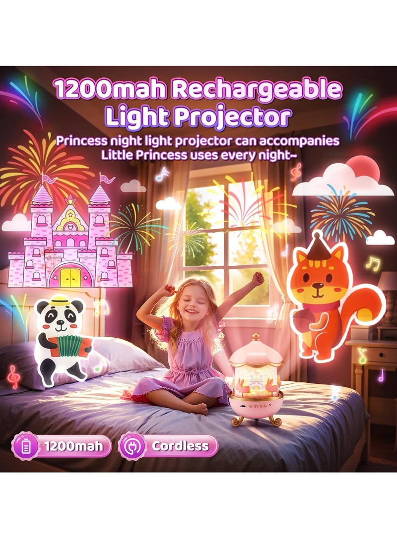 تايجر Kids Night Light Projector | Kawaii Room Decor with 15 Films + 10 Sounds, Rechargeable Baby Night Lights for Nursery, Remote-Controlled Toddler Night Light for Kids, Perfect Baby Girl Gifts - Image 4