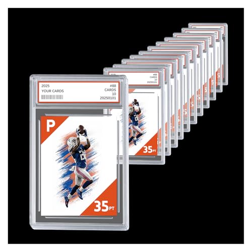 Comnge 12ct Graded Card Slab Card Case Holder for TCG UV Resistant Acrylic Hard Sleeves with Label Position for Standard Baseball Sport Game Collector Perfect for Sorting Storage and Display - Image 1