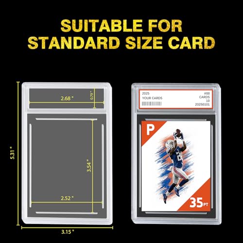 Comnge 12ct Graded Card Slab Card Case Holder for TCG UV Resistant Acrylic Hard Sleeves with Label Position for Standard Baseball Sport Game Collector Perfect for Sorting Storage and Display - Image 3