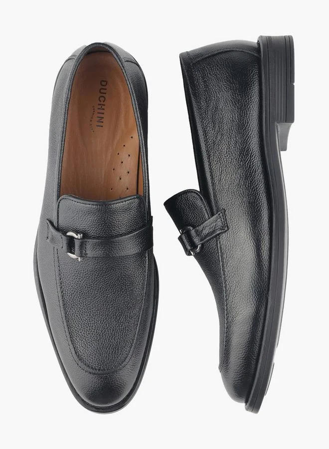 DUCHINI Men Metallic Accent Slip-On Loafers