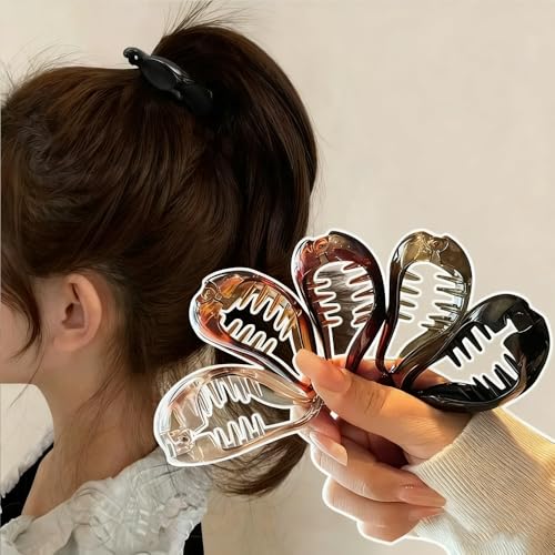 Melodio Banana Hair Clips - 5Pcs Non-Slip Hair Clutcher, Strong Hold Jaw Clips for Women, Long-Lasting Ponytail Holder, Styling Hair Accessories for Back of Head (5 Colors) - Image 2