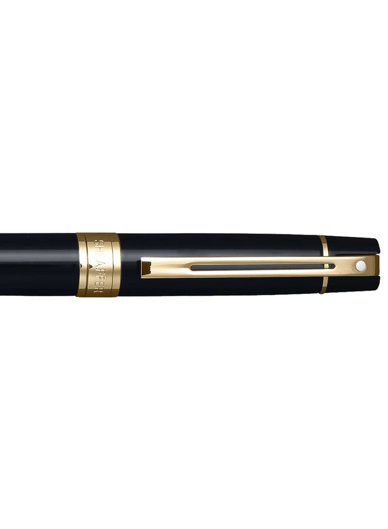 Sheaffer® 300 9325 Glossy Black Ballpoint Pen With Gold-tone Trim - Image 4