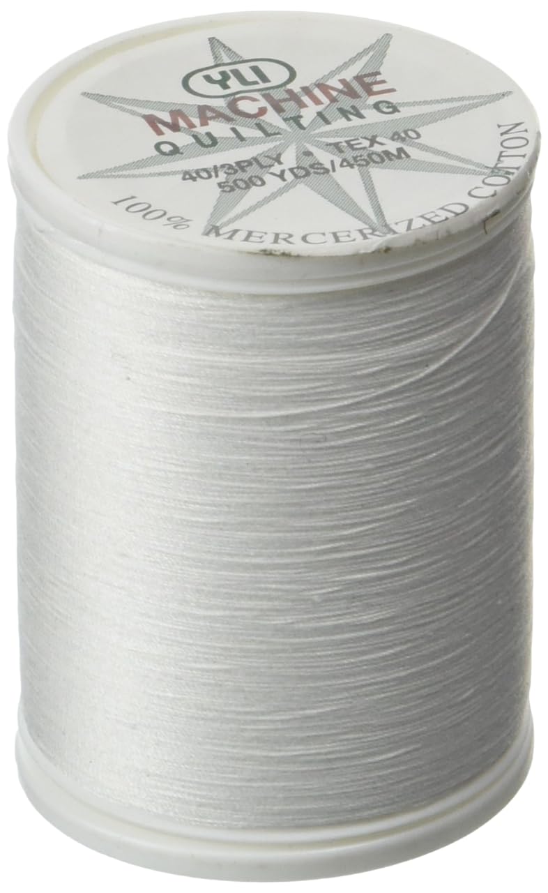 YLI Threads YLI Machine Quilting Thread - 40 wt. Extra-Long Staple Cotton Thread 500 yd Spool - Designed for Quilting - White - Image 1