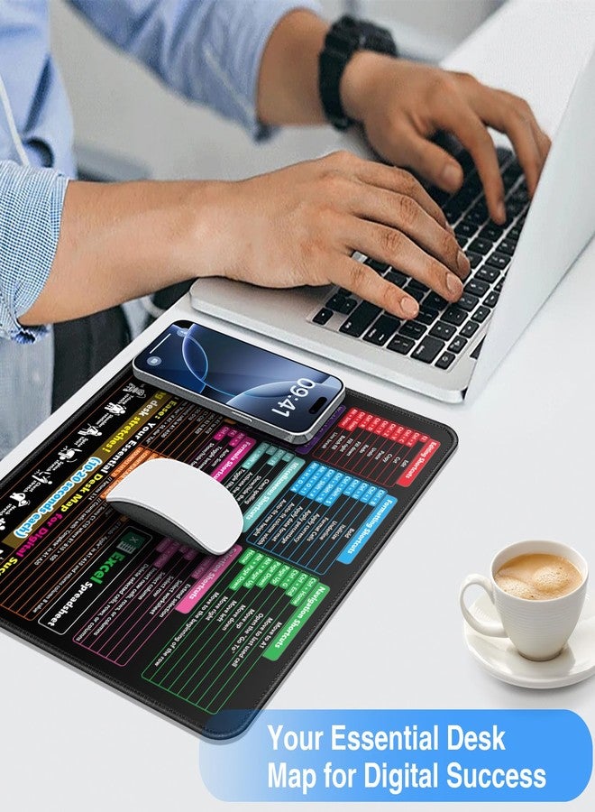 Canjoy Excel Cheat Sheet Mouse Pad - 11.8"x9.8" Small Mouse Pad for Excel Shortcuts - Portable Keyboard Computer Mousepad - Spill-Proof Stitched Edges Anti-Slip - Image 2