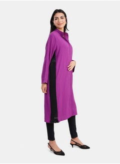 Clue Shirt Dress with Side Trico  - Image 2