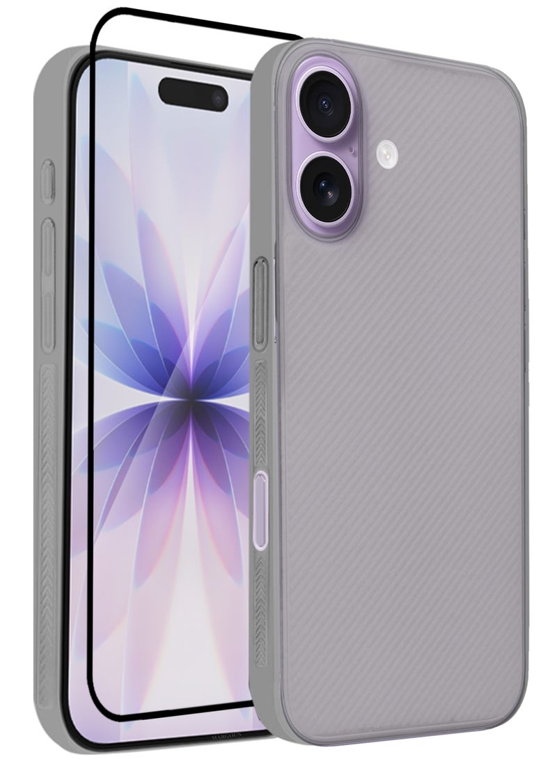 2 Packs Case Cover for iPhone 17 - Sturdy Durable Ultra-Thin Case - Air Skin Line Design Transparent Back Cover - Drop Protection Cover with 3D Screen Protector - Black - Image 1