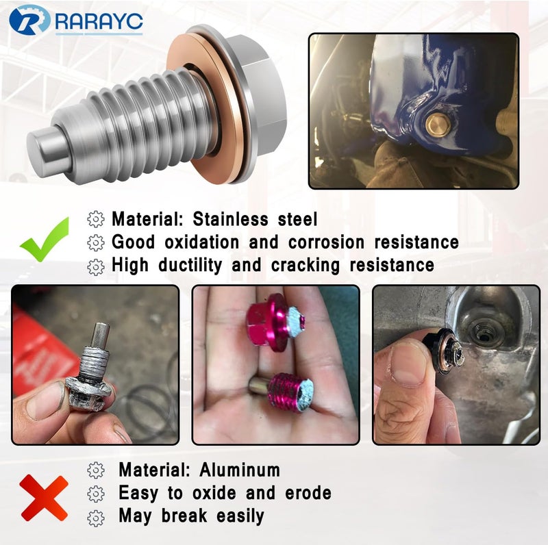 RARAYC M12 x 1.75 Magnetic Oil Drain Plug - Image 2