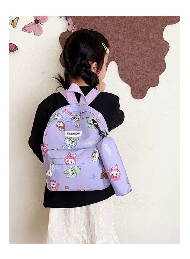 لابوبو حقيبة أطفال حقيبة ظهر للأطفال الصغار حقيبة ظهر مدرسية للأطفال حقيبة كتب خفيفة الوزن للفتيات من عمر سنتين فما فوق لون أرجواني - Image 1