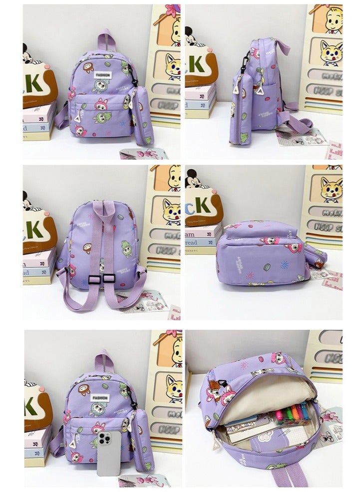 لابوبو حقيبة أطفال حقيبة ظهر للأطفال الصغار حقيبة ظهر مدرسية للأطفال حقيبة كتب خفيفة الوزن للفتيات من عمر سنتين فما فوق لون أرجواني - Image 3