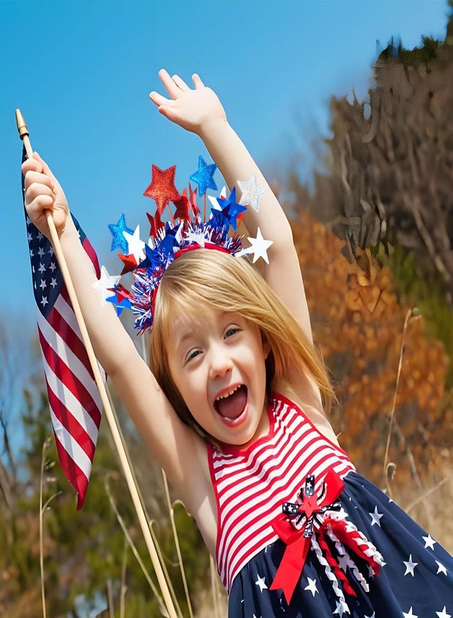 Tagberoy 4th of July Headband for Women, Red White and Blue Star Headband for Patriotic Fourth of July Hair Accessories - Image 3