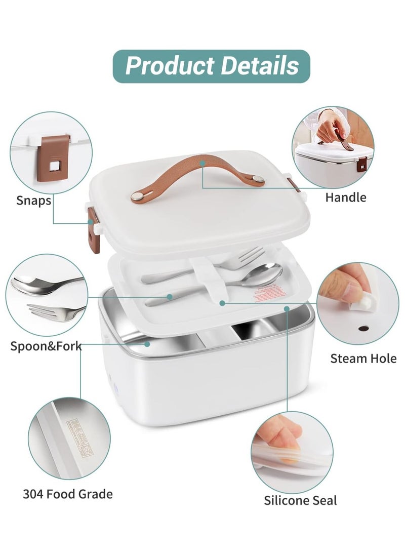 Generic - Lunch Box,Electric Lunch Bento Box,Heated Lunch Box 1.8L 70W Electric Lunch Box 3 in 1 for Car Truck Office Work Heated Bowl with Insulated Lunch Bag and Stainless Steel Cutlery (12V) - Image 1