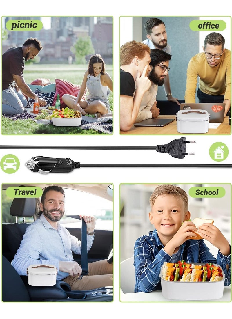 Generic - Lunch Box,Electric Lunch Bento Box,Heated Lunch Box 1.8L 70W Electric Lunch Box 3 in 1 for Car Truck Office Work Heated Bowl with Insulated Lunch Bag and Stainless Steel Cutlery (12V) - Image 1