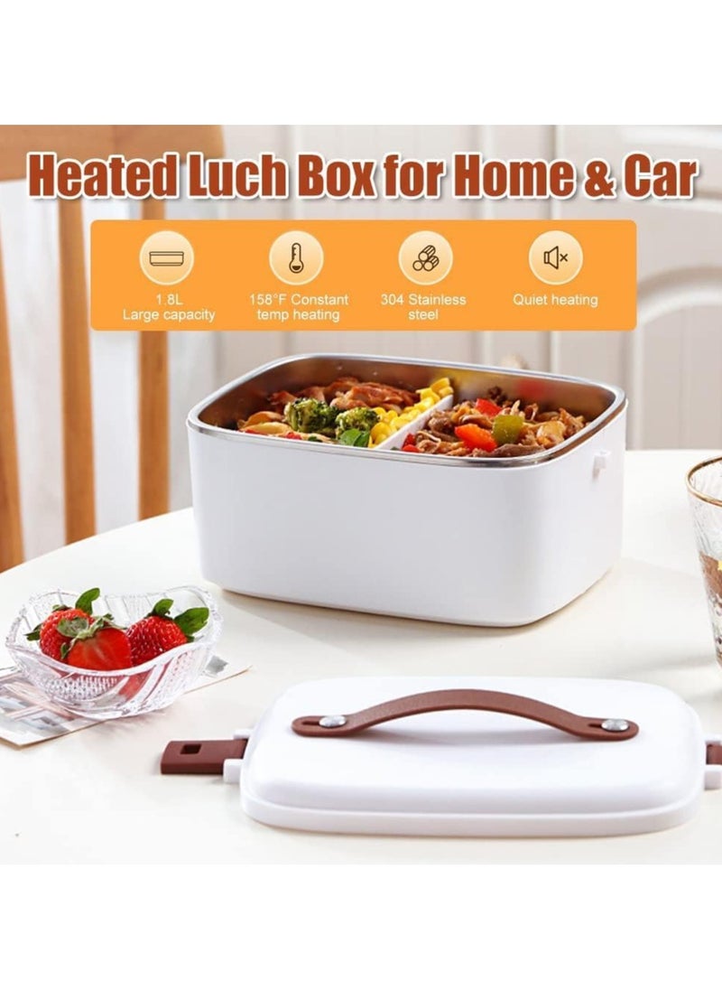 Generic - Lunch Box,Electric Lunch Bento Box,Heated Lunch Box 1.8L 70W Electric Lunch Box 3 in 1 for Car Truck Office Work Heated Bowl with Insulated Lunch Bag and Stainless Steel Cutlery (12V) - Image 1